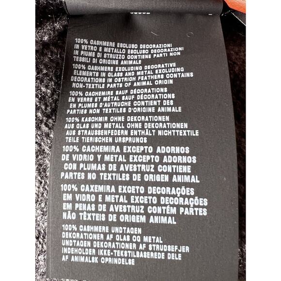 Prada Bead & Feather Embellished Gray Cashmere Cardigan - Picture 6 of 6